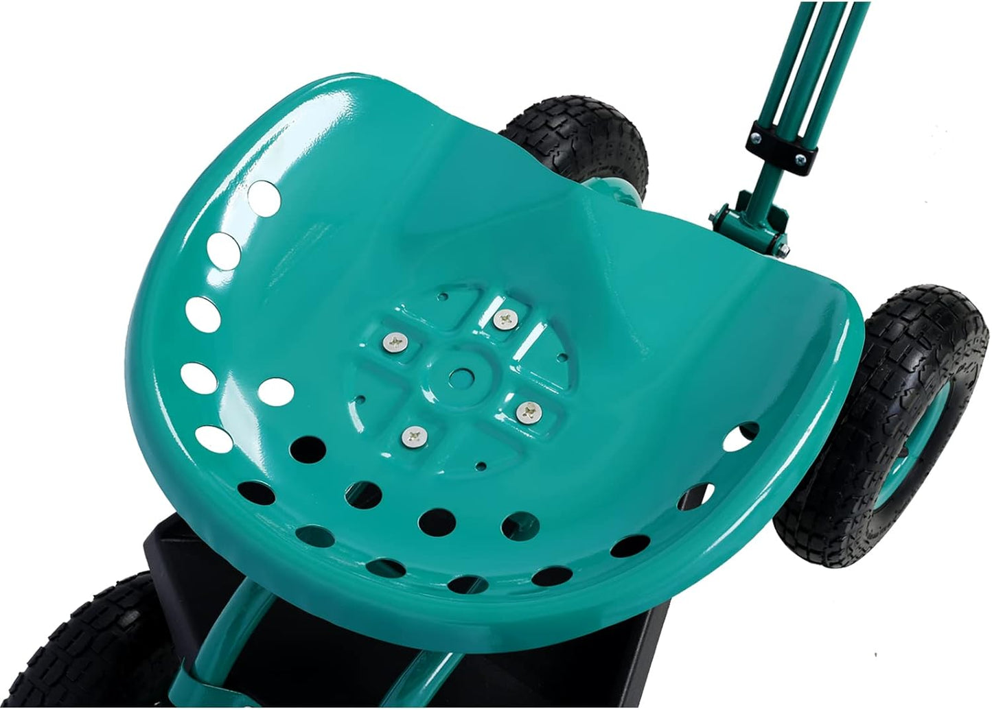 Rolling Garden Cart with 4 Wheels Tool Tray Basket Adjustable Height 360-degree Swivel Heavy-Duty Frame Easy Assembly Garden Scooter Gardening Workseats Green One Size