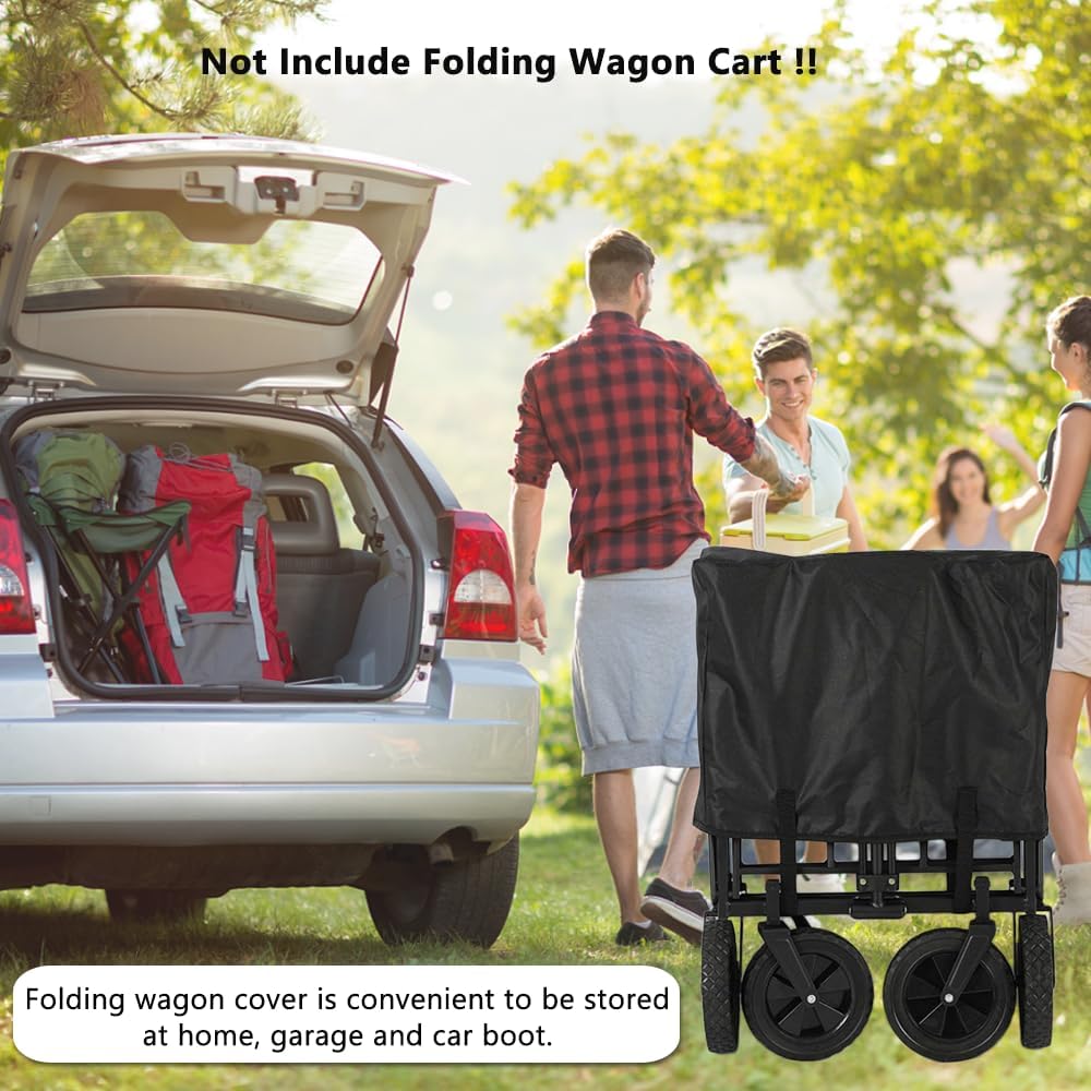 Folding Wagon Cover Fit for Outdoor & Garden Cart Dustproof Accessories, 600D Heavy Duty, 22"x17"