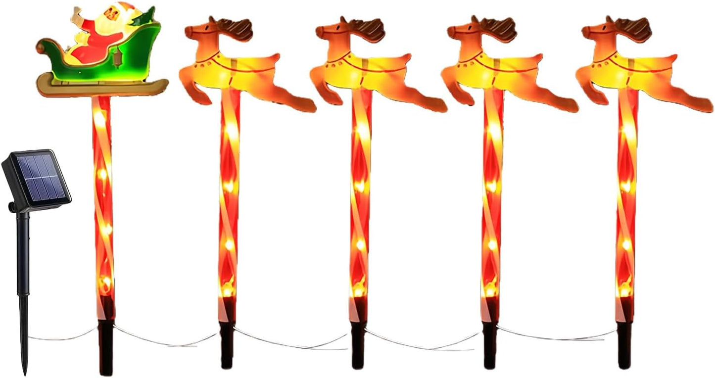 6 Pcs Solar Christmas Light, Auto On/Off Outdoor Holiday Decor for Yard & Garden,Easy Installation