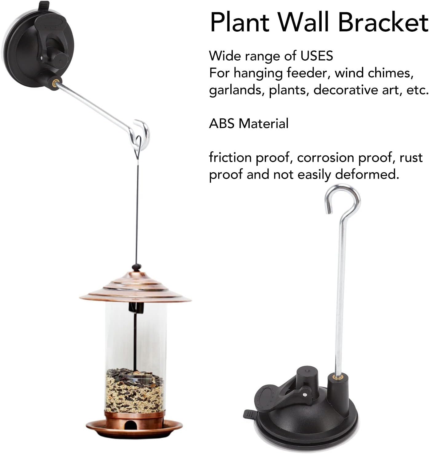 14.8cm Bird Feeder Hangers Outdoor - 3 Pcs Wall Hooks Bird Feeder Wall