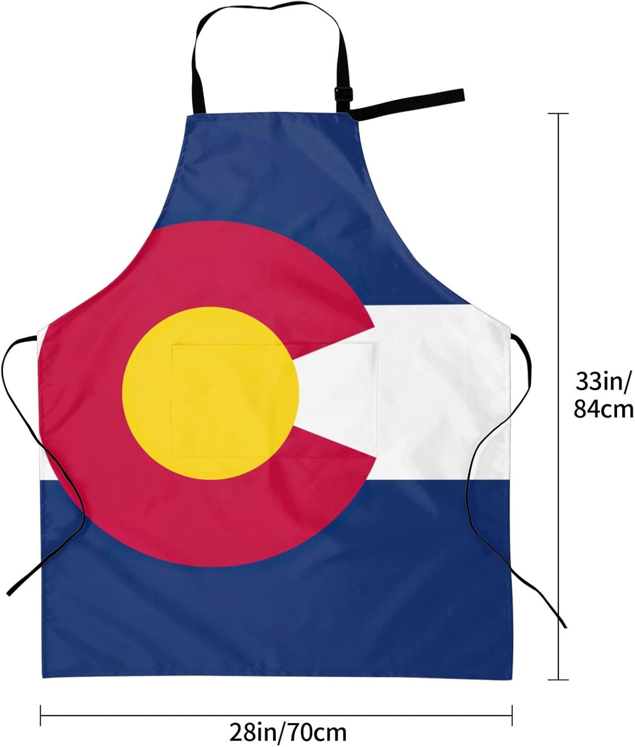 YANYU Colorado flag Print 28x33 In Kitchen Apron Stylish Chef Apron with Pockets for Cooking Baking Painting