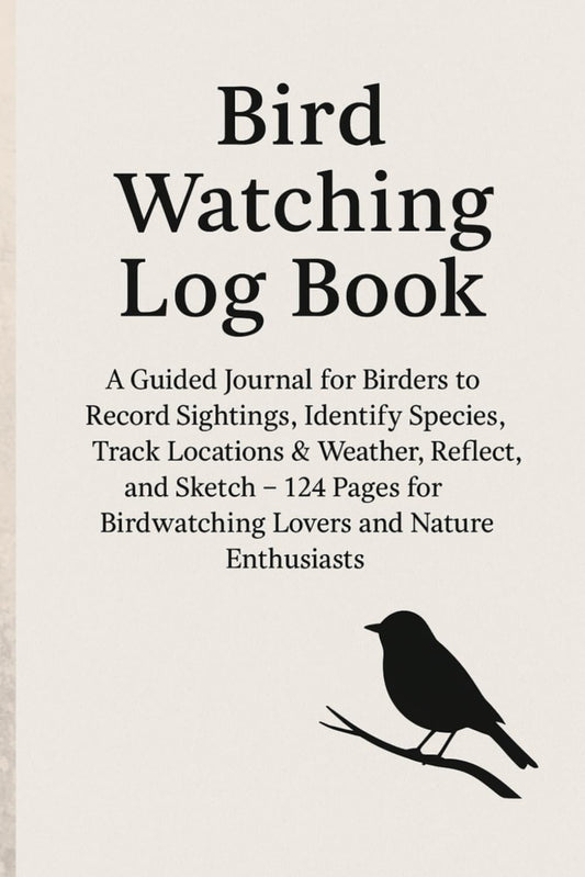 Bird Watching Log Book: A Guided Journal for Birders to Record Sightings, Identify Species, Track Locations & Weather, Reflect, and Sketch – 124 Pages for Birdwatching Lovers and Nature Enthusiasts
