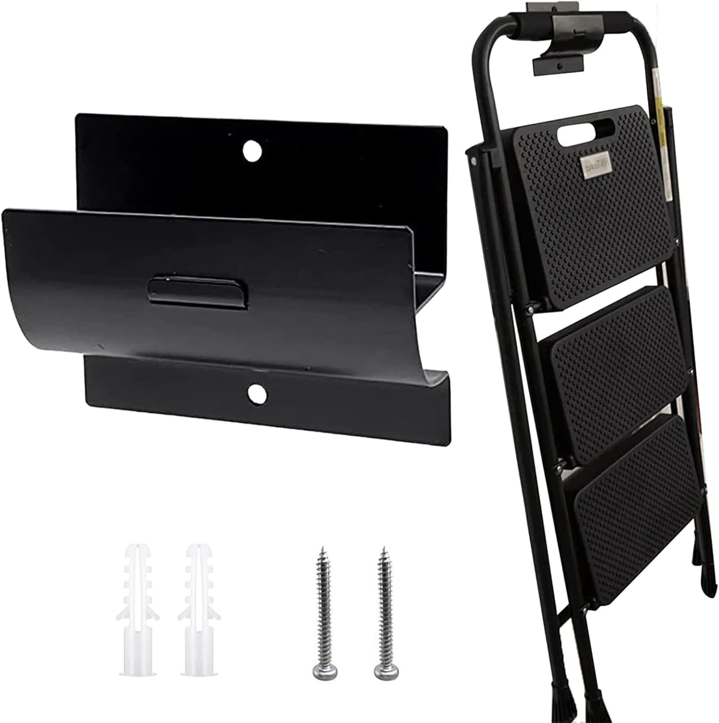 Changor Ladder Hook Hanger, Heavy Duty Wall Mount Garage Storage Organizer 50 lbs Capacity Metal Ladder Grabber for Hanging Ladder Wheelbarrow Chairs Garden Tools Shed Workshop Organization