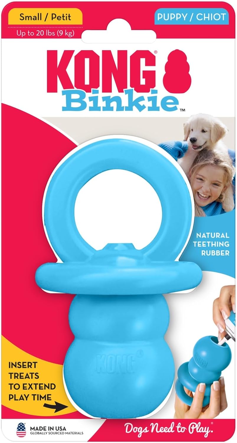 KONG Puppy Binkie - Pacifier Dog Toy for Puppies - Stuffable Treat Che