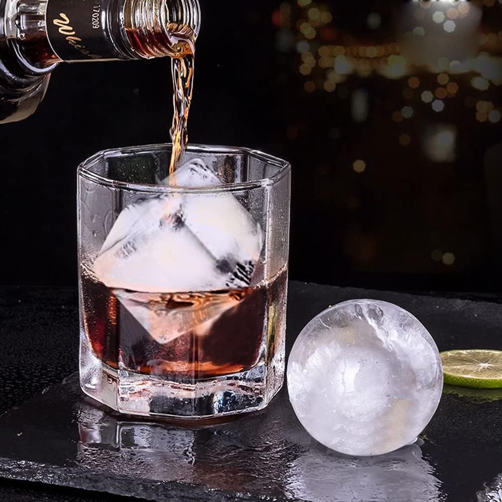 ROTTAY Ice Cube Trays (Set of 2), Sphere Ice Ball Maker with Lid & Lar