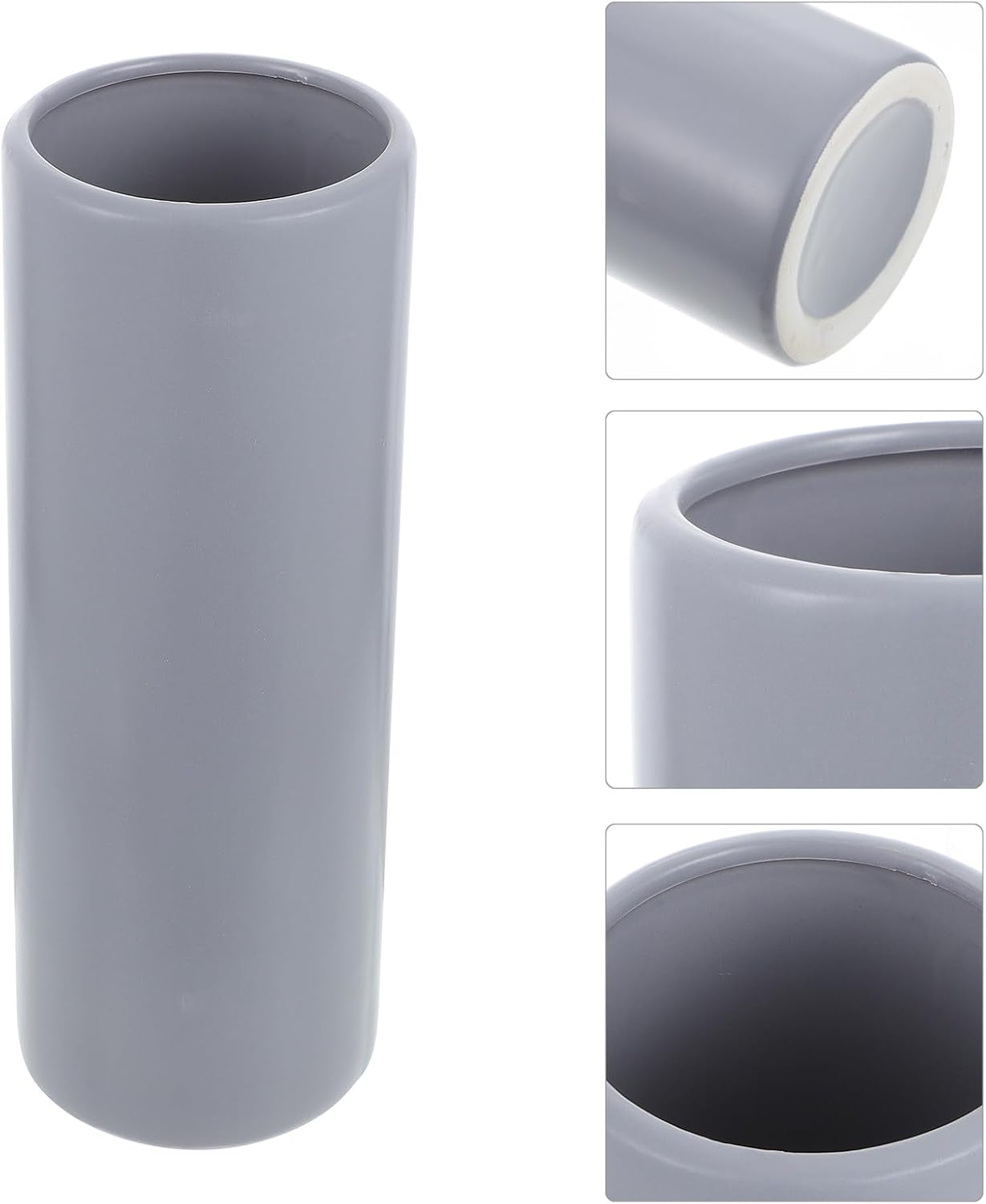 Matte Black Ceramic Flower Vase Large Square Water Plant Container Hyd