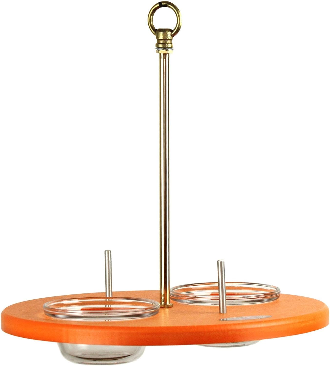 Kettle Moraine Super Oriole Recycled Orange Fruit, Jelly, Mealworm Bird Feeder w/Orange Roof