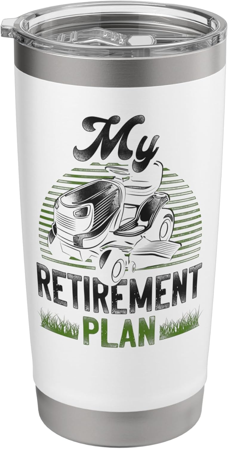 Lawn Mower Mowing Dad Father Landscaper Vintage Tractor My Stainless Steel Insulated Tumbler