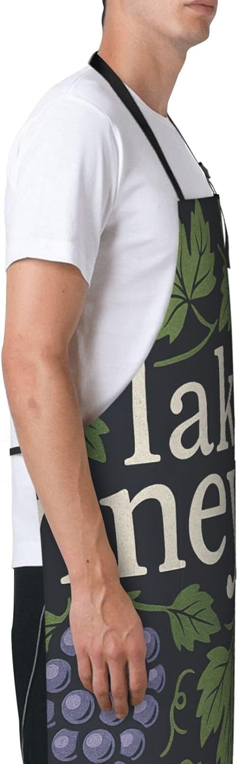 YANYU Lakes Vineyard Print 28x33 In Kitchen Apron Stylish Chef Apron with Pockets for Cooking Baking Painting