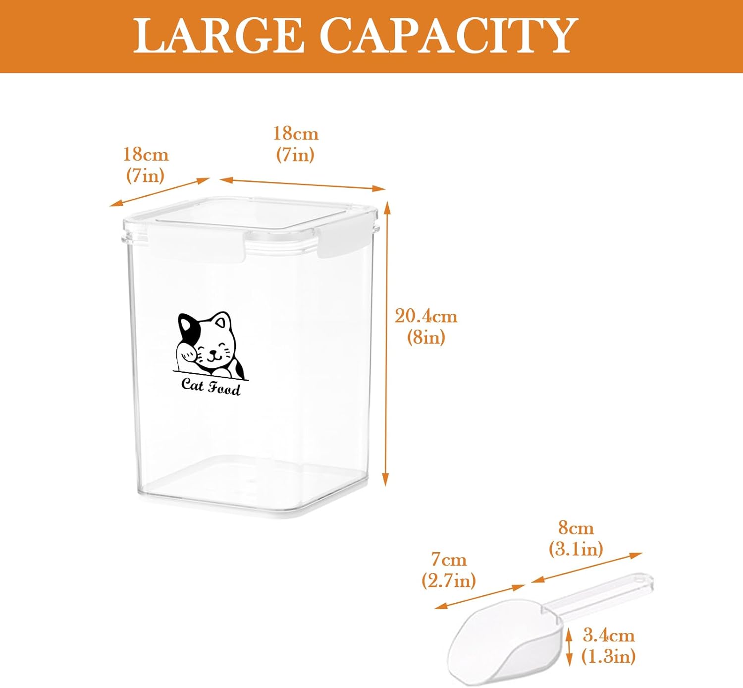 Cat Food Storage Container|Airtight Cat Food Container with Spoon |5.8
