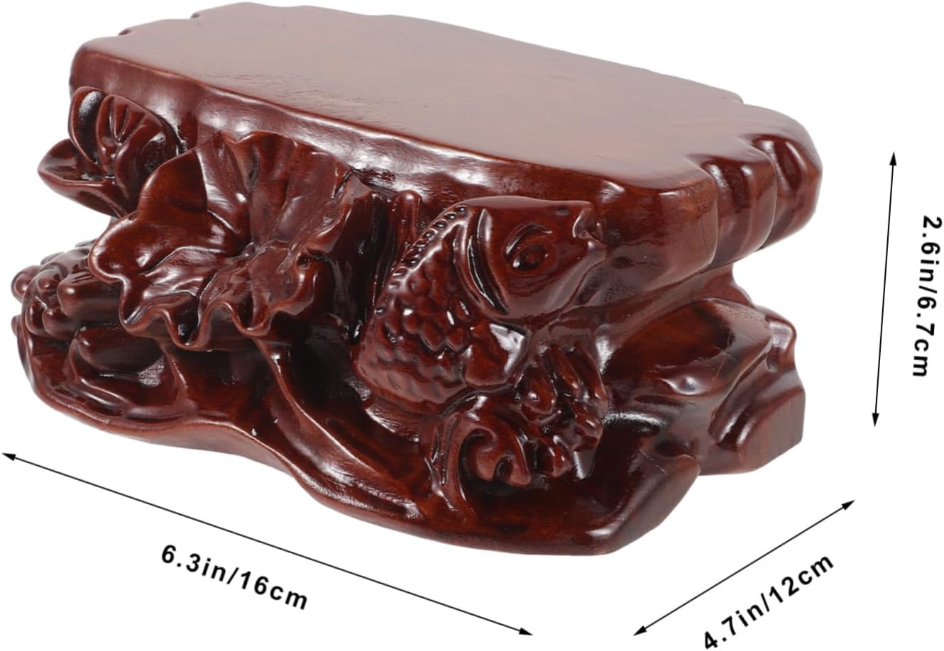 PRETYZOOM Wooden Pedestal Stand for Plants and Decorations Carved Solid Wood Riser Display Tray Elegant Flower Pot Base for Home Decor Unique Centerpiece for Dining Table and Counter