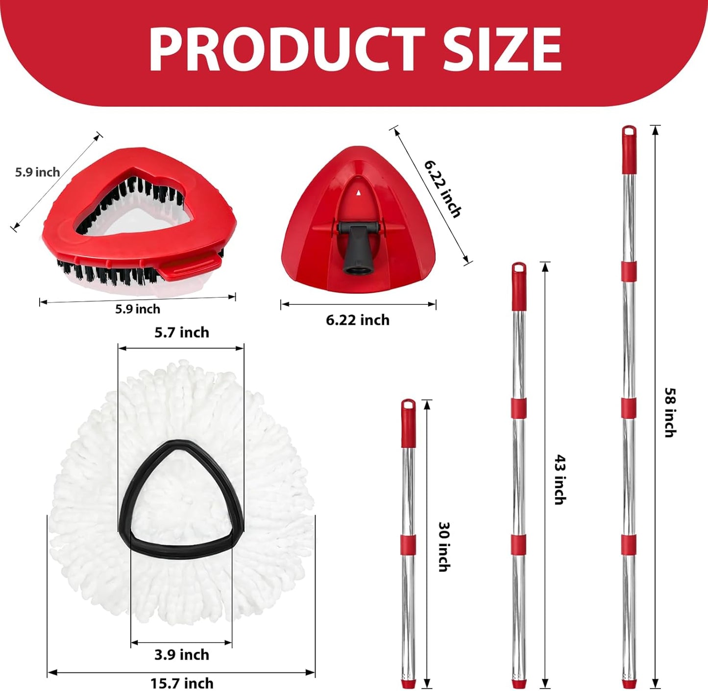 Spin Mop Replacement Set for O-Ceda EasyWring 1-Tank System, Includes 