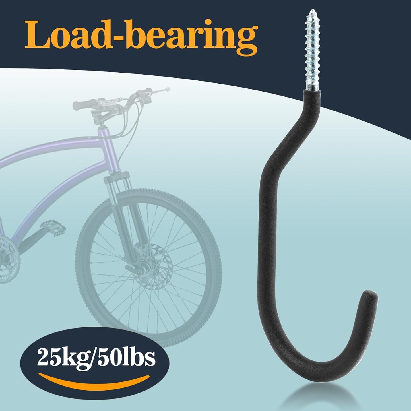 MAQIHAN 10 Heavy Duty Wall Mount Storage J Hooks - Bicycle & Ladder Hangers, Garden Yard Tools Organizer