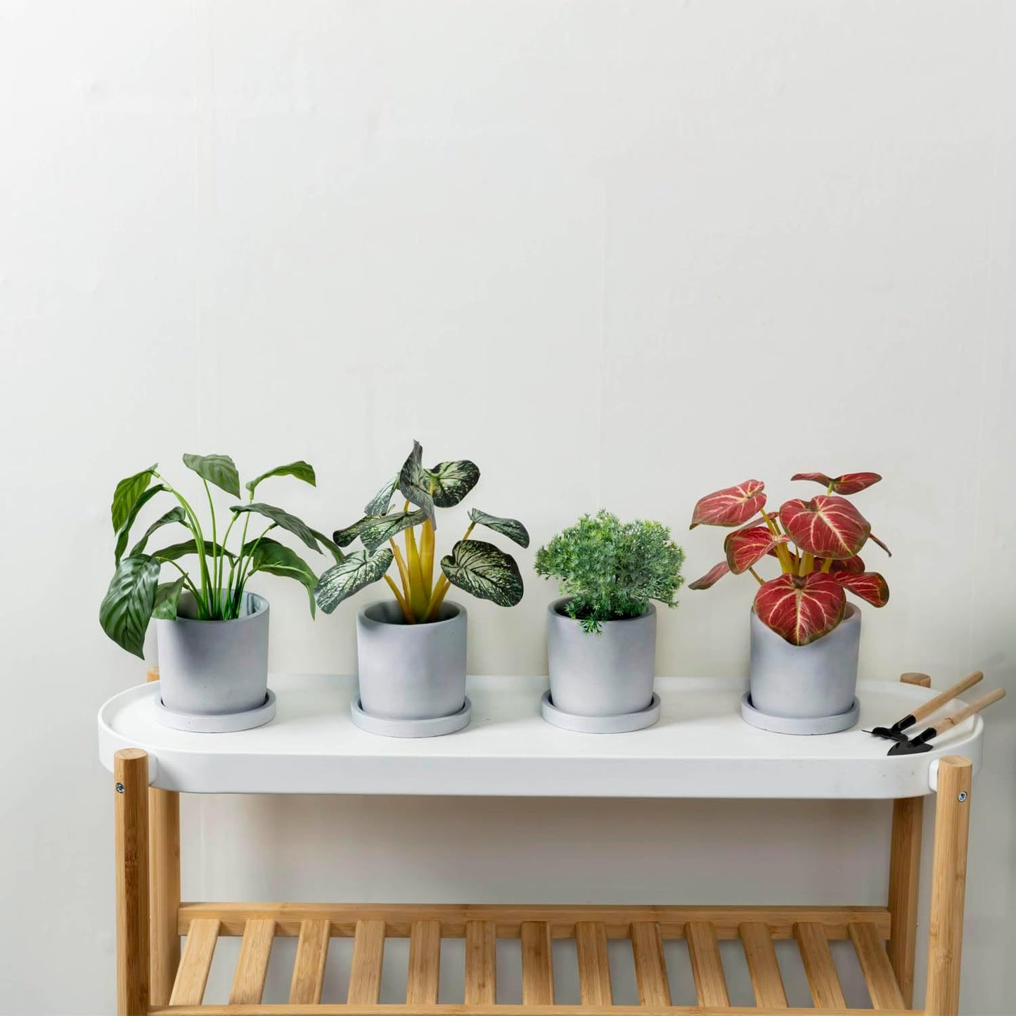 MyGift 4 Inch Unglazed Gray Concrete Planter, Cylindrical Cactus Herb 