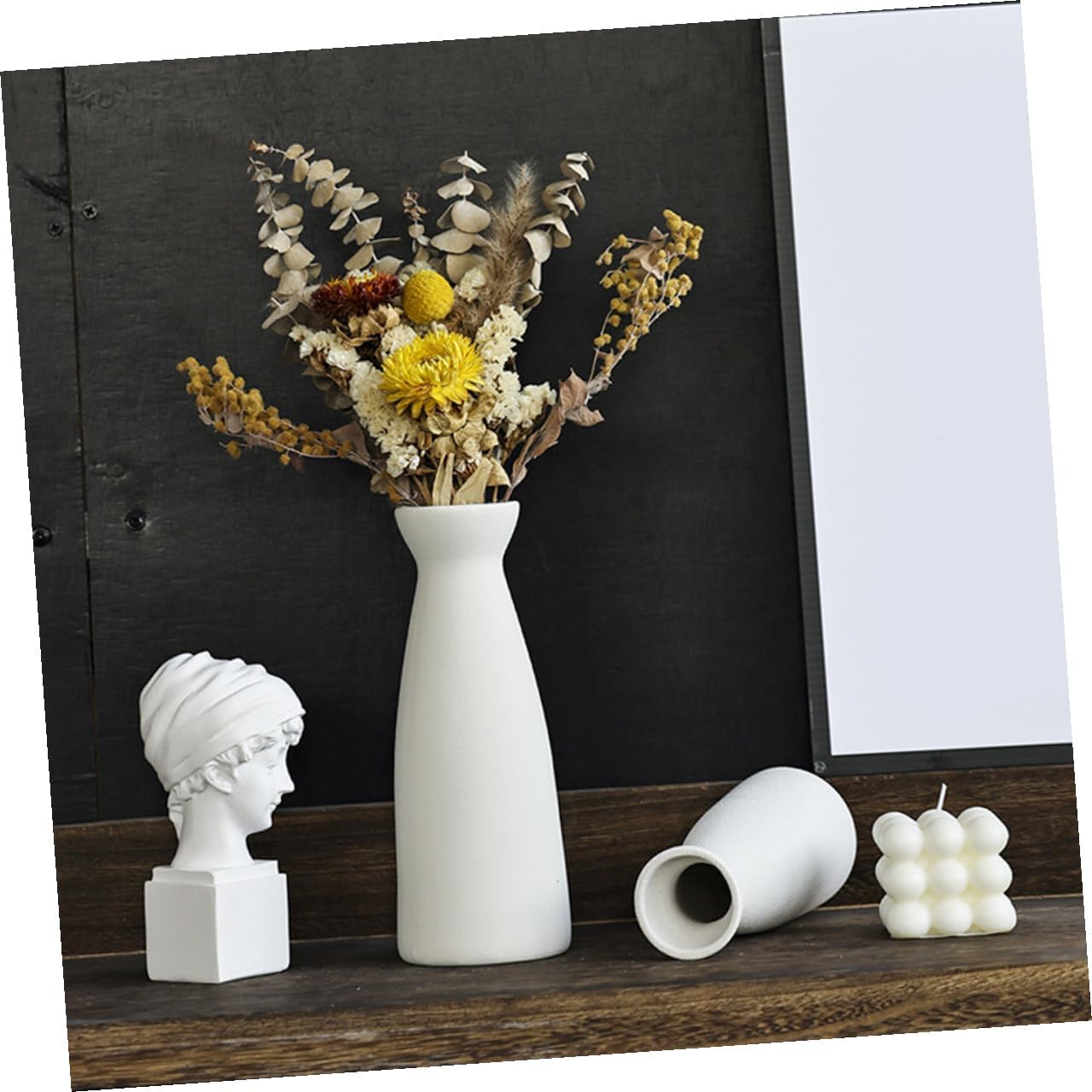 BESTOYARD Ceramic Flower Vase Mini White Planter Home Décor Floral Pot