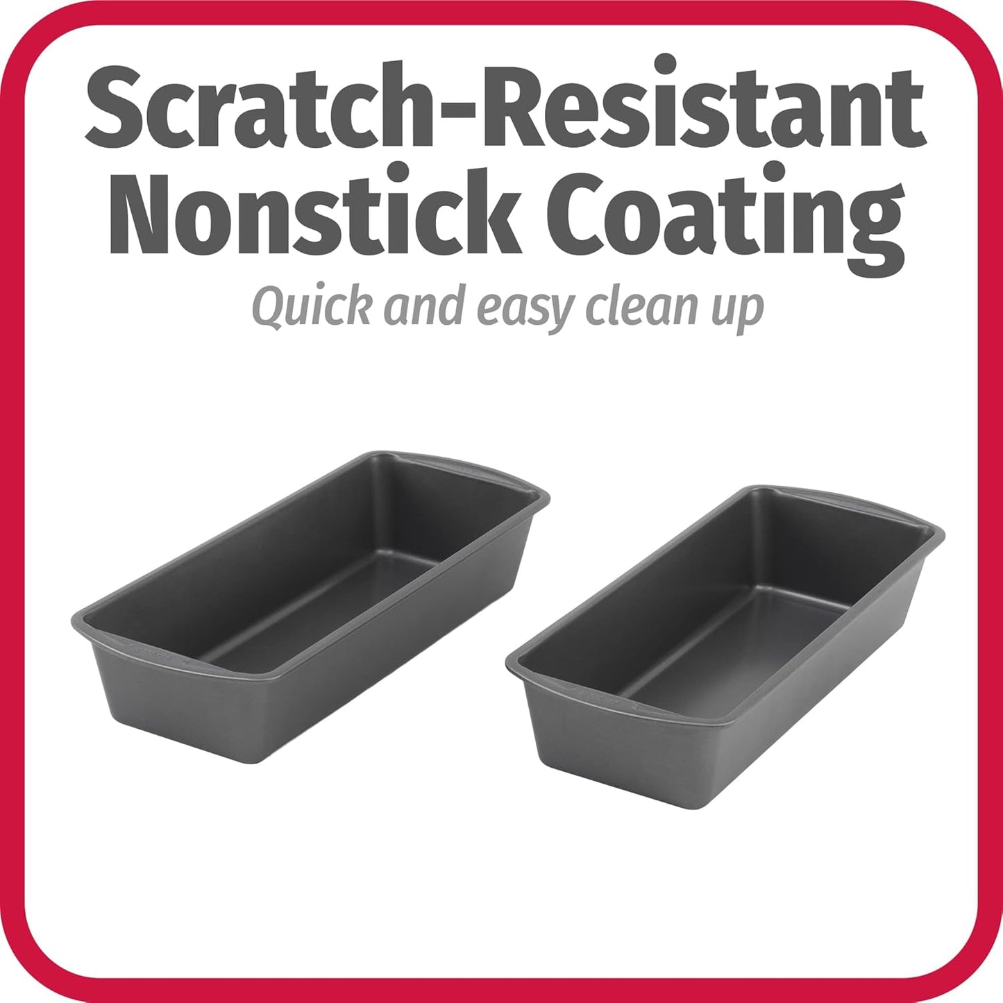 GoodCook Set of 2 Extra Large 13" x 5" Nonstick Steel Bread Loaf Pans,