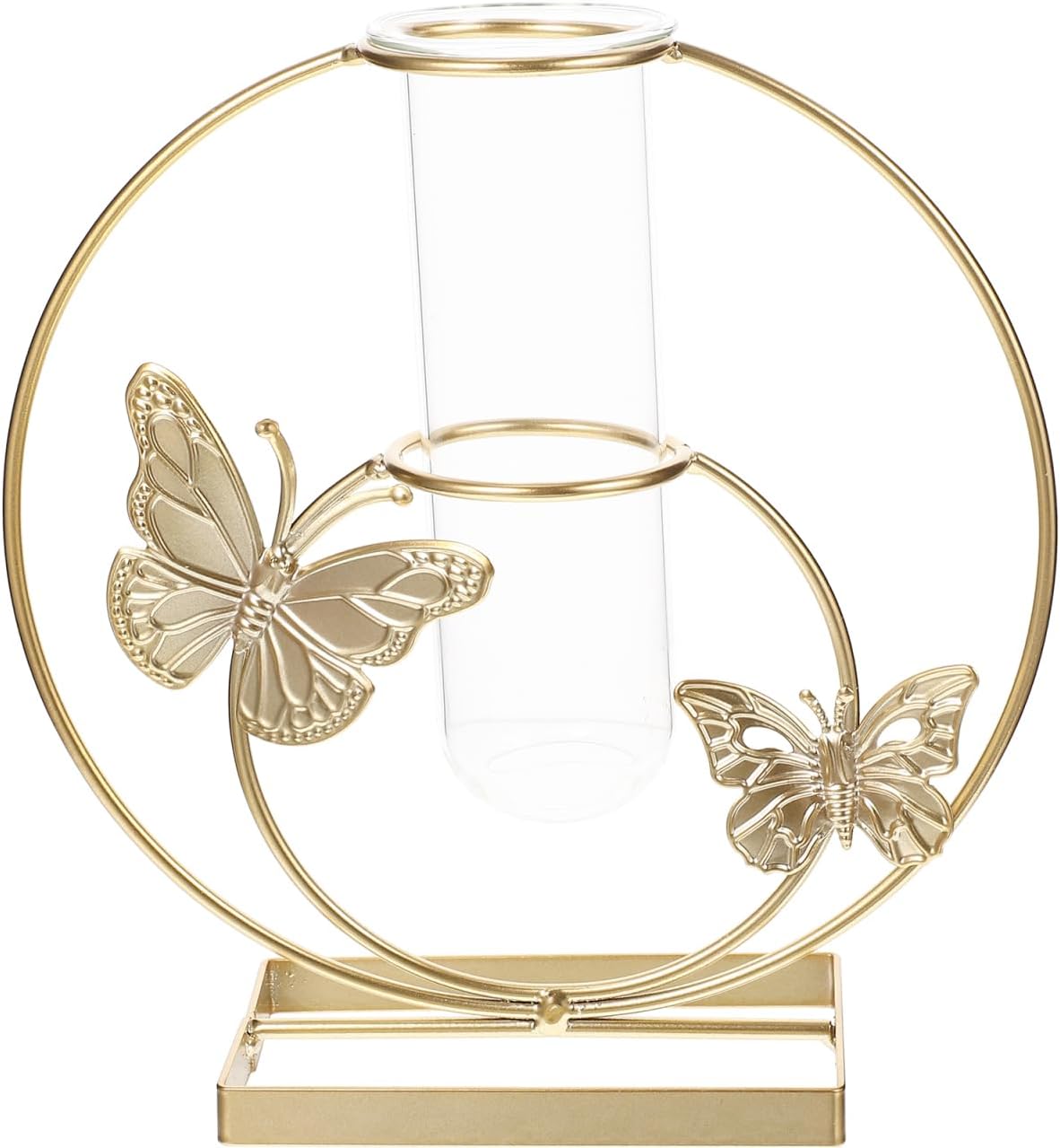 Hydroponic Flower Pot Clear Glass Vase with Butterfly Pattern 8.26X7.87X2.95In Decorative Desktop Planter for Home Wedding Party Centerpiece
