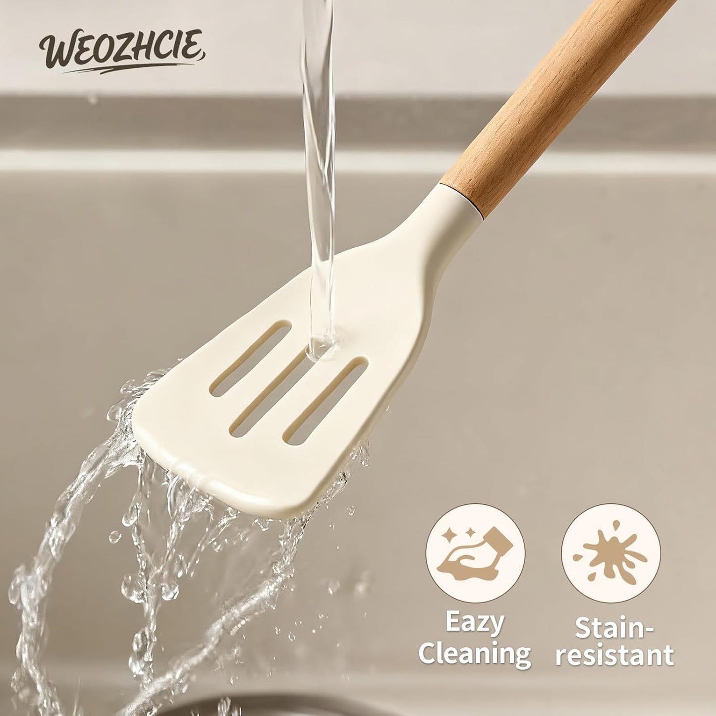 Silicone Cooking Utensil Set,12 PCS Cooking Cookware Kitchen Utensils 