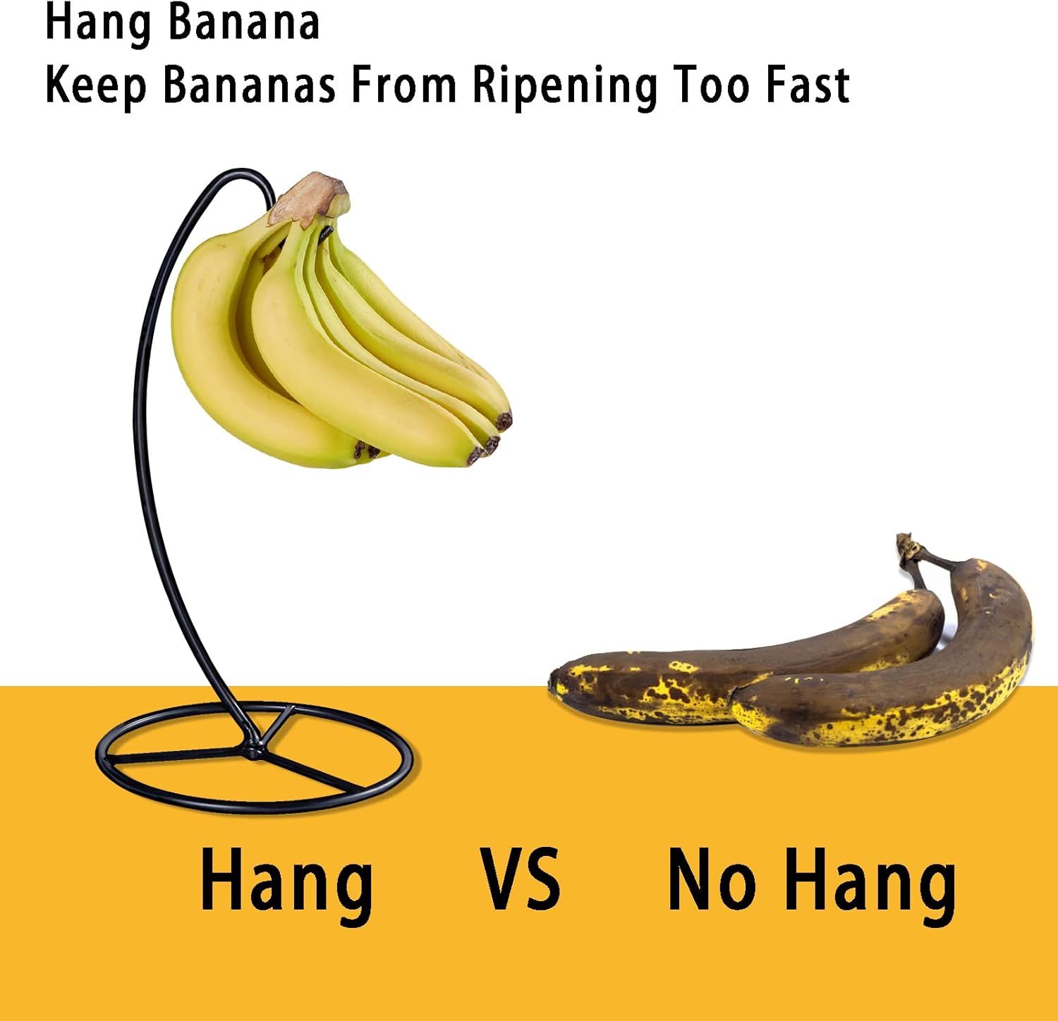 Banana Holder Stand, Banana Hanger Stand Black, Metal Bananas Tree Han