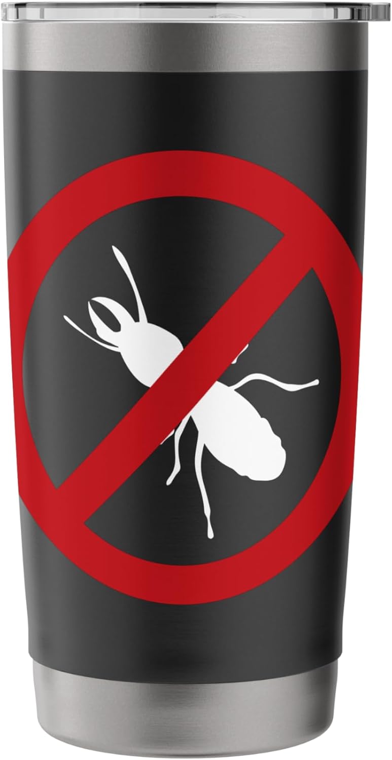 Pest Control Earwig Sign Gag Halloween Gift No Bugs Allowed Stainless Steel Insulated Tumbler