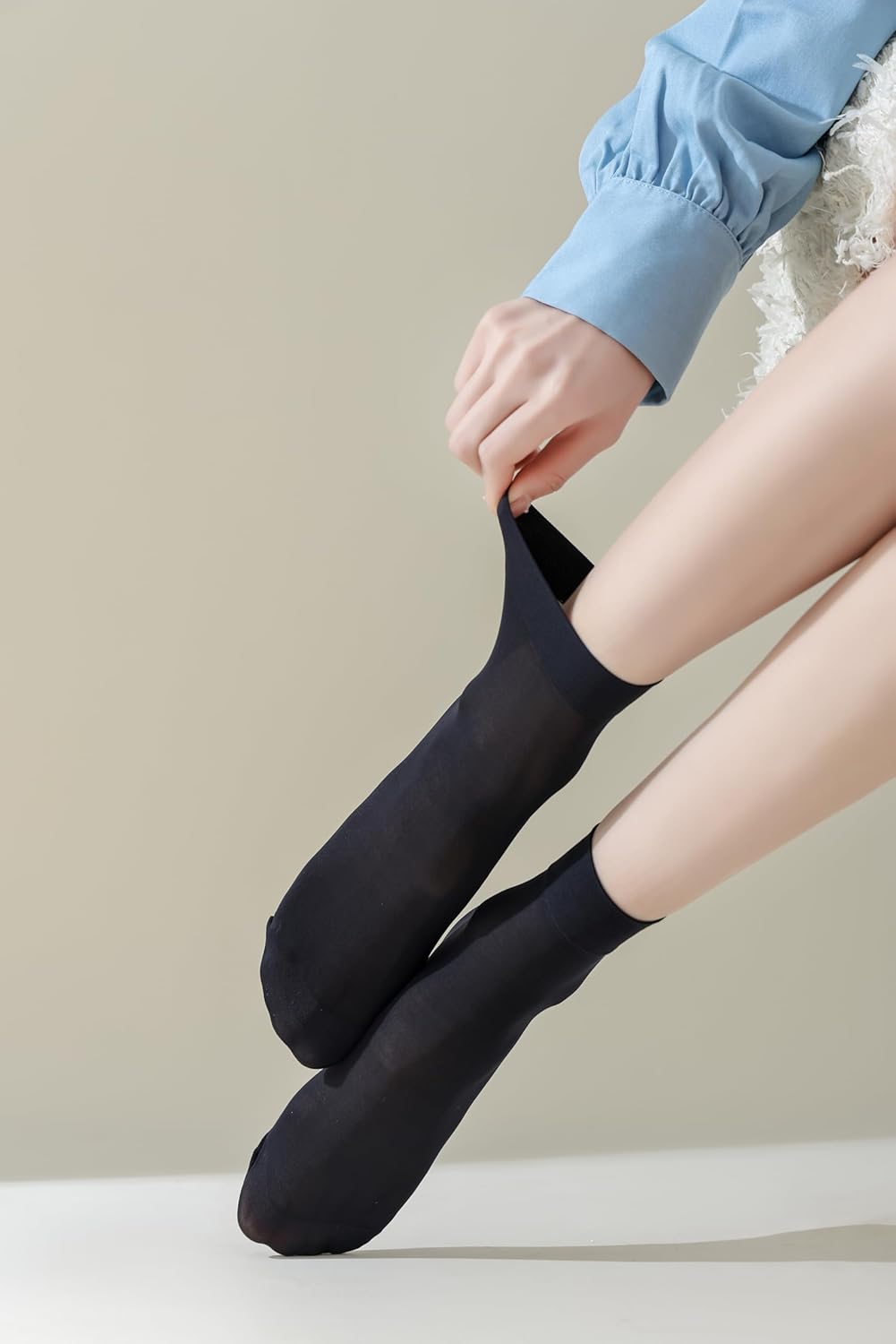 Women's 10-24 Pairs (in Gift Box) Ankle High Sheer Nylon Socks Soft Ti