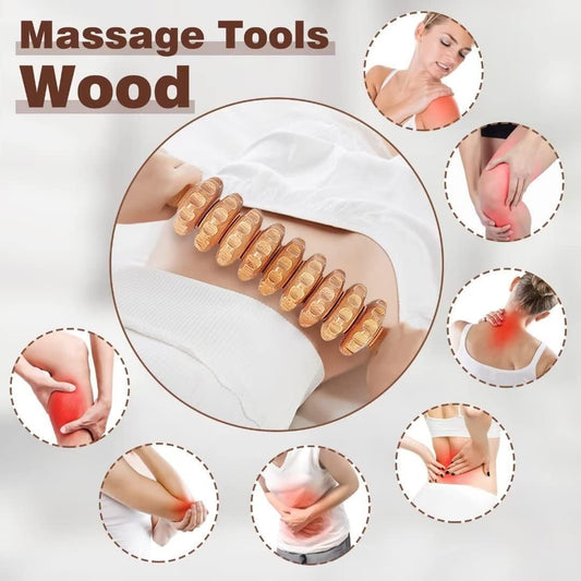 10-in-1 Wood Therapy Massage Tools Gua Sha Wooden Massager for Body Sh