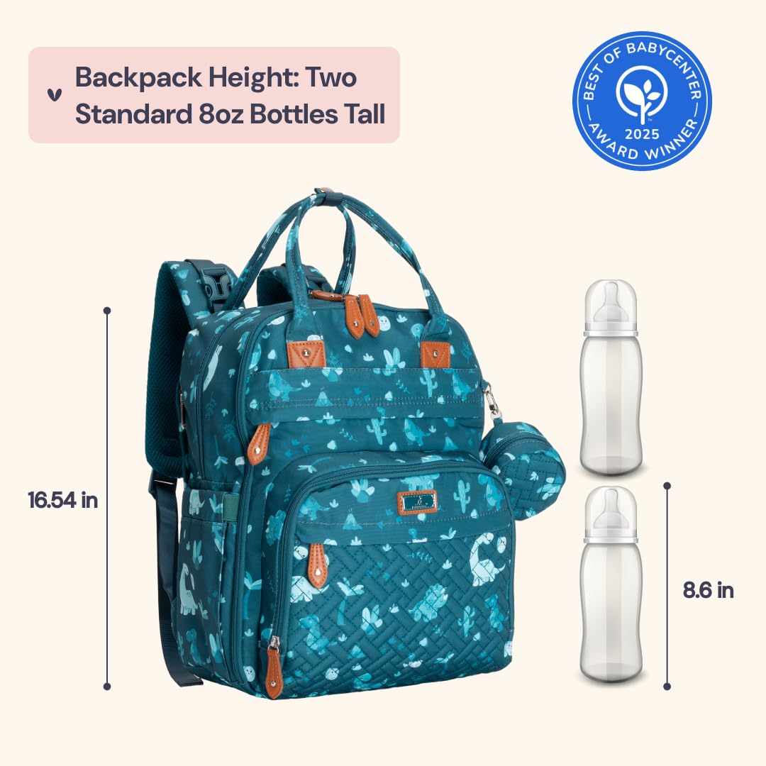 BabbleRoo Diaper Bag Backpack - Baby Essentials Travel Tote - Multi Fu