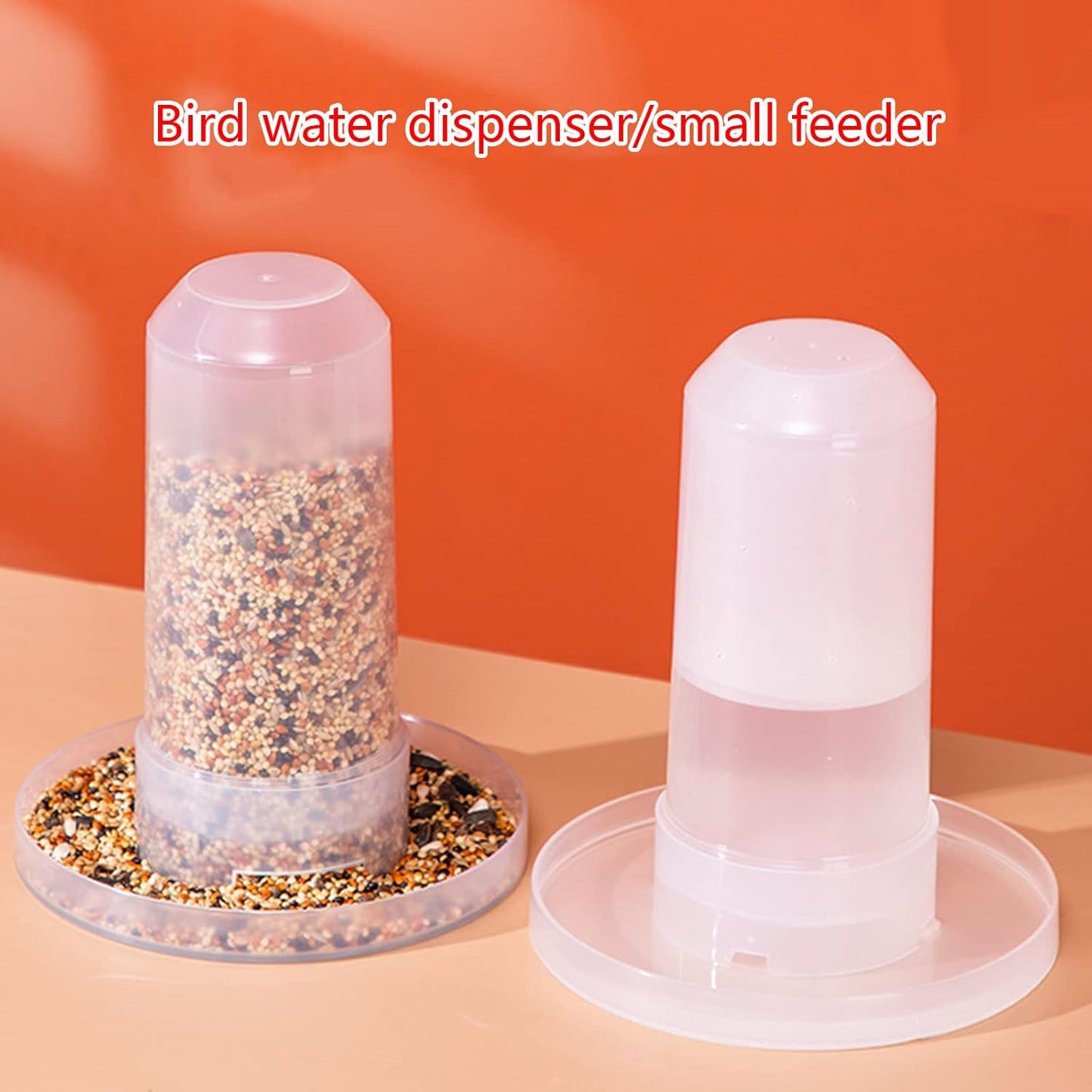 Bird Chicken Automatic Food Water Feeder Poultry Feeder Port Rain No Waste Fit for Buckets Barrels Auto Feeding Plate