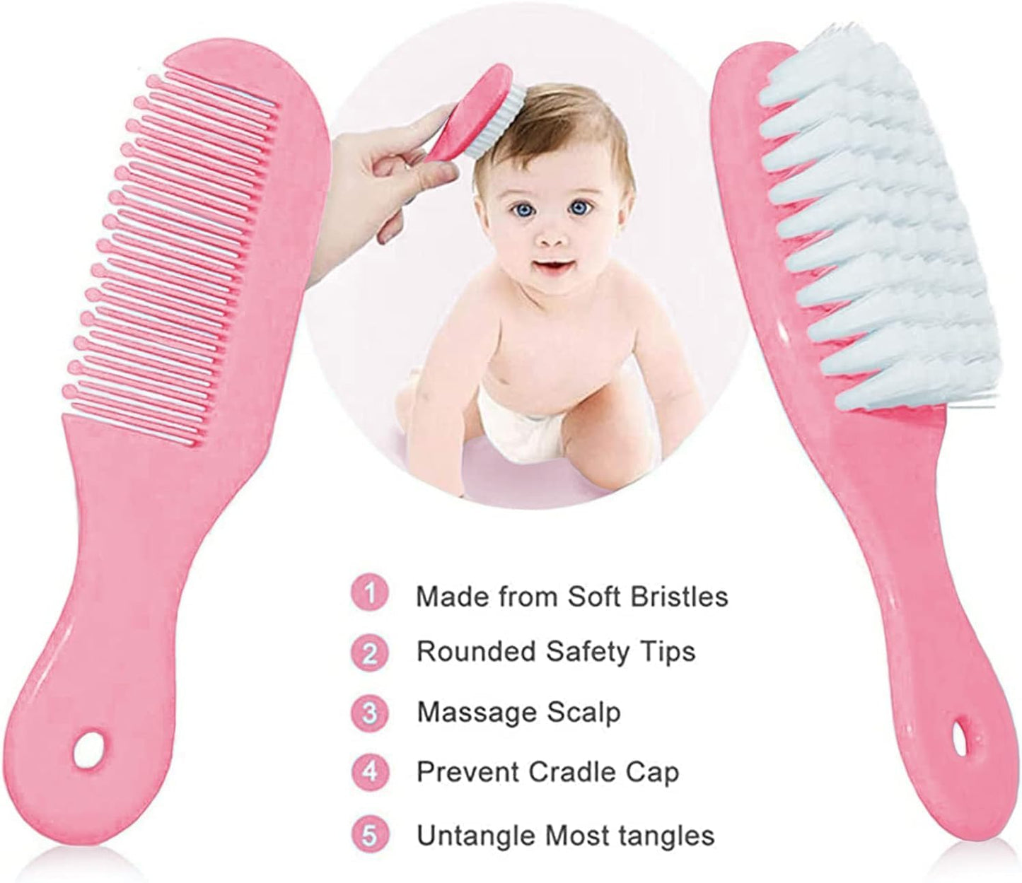Baby Grooming Kit, Infant Safety Care Set with Hair Brush Comb Nail Cl
