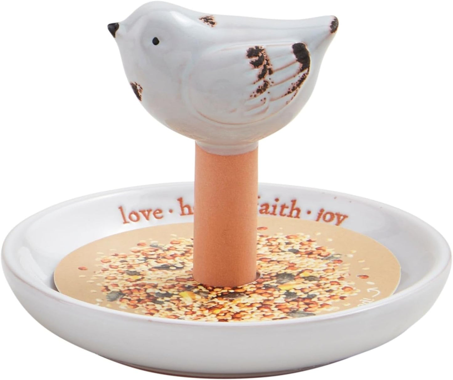 Mud Pie Bluebird Ceramic Bird Feeder; 6" X 5 1/2" Dia