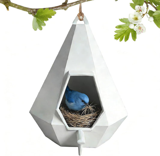 Wild Bird Feeder - Teardrop Semi-Enclosed Roof, Habitat Feeder for Animal Pet Home Balcony Yard Garden Patio Indoor Outdoor Backyard Feeding Station Garden Accessories