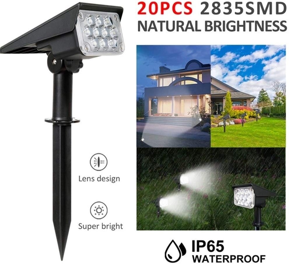 Wall Lamps,20Led Adjustable Solar Spotlight Solar Garden Light Ip65 Super Bright Landscape Wall Light Outdoor Light 6000K Solar Lamp/3000K/4 Pcs