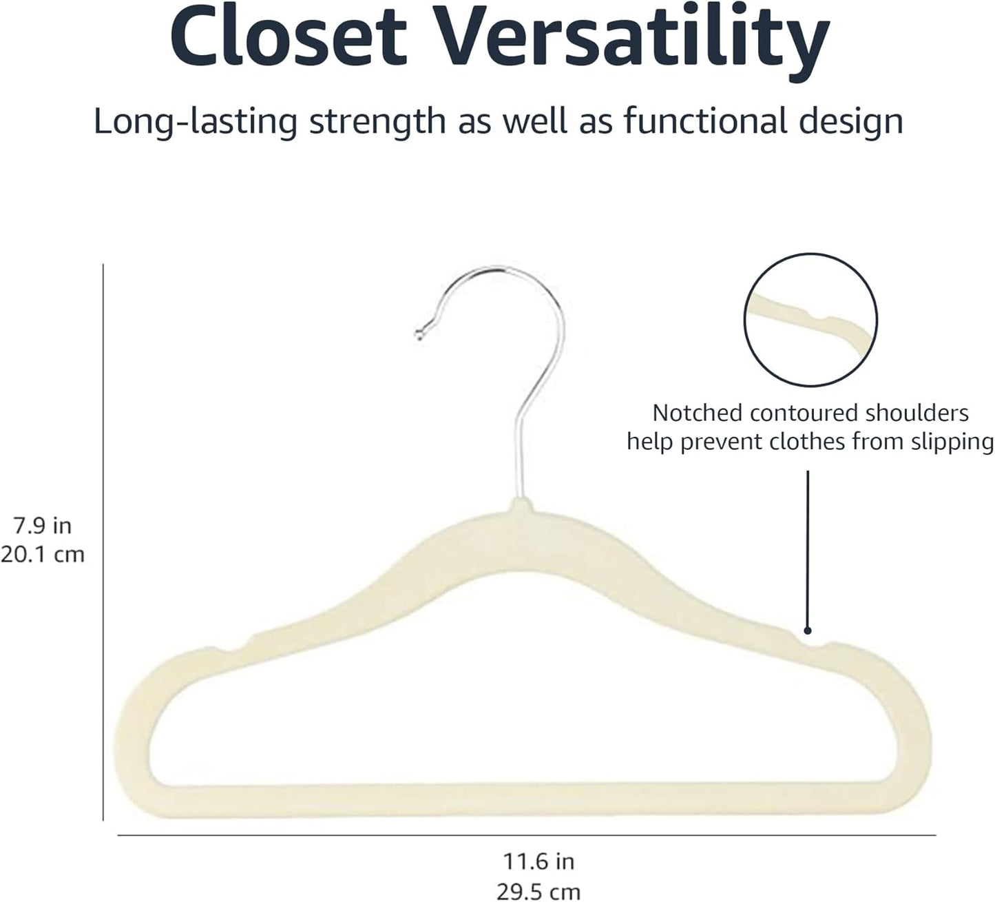 Amazon Basics Kids Velvet, Space Saving, Non-Slip Clothes Hangers for 