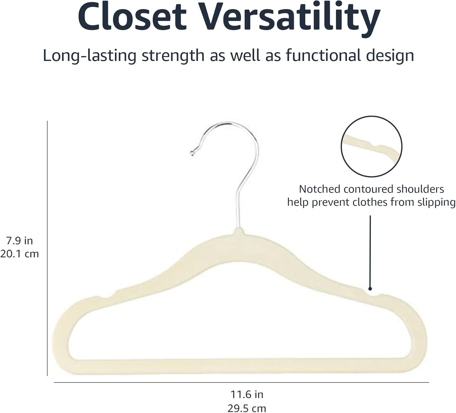 Amazon Basics Kids Velvet, Space Saving, Non-Slip Clothes Hangers for 
