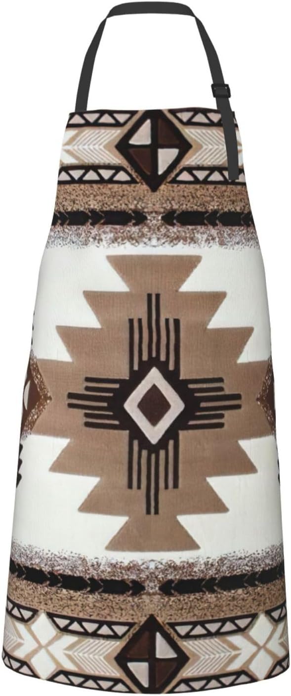Native American print Waterproof apron with pocket adjustable cooking 