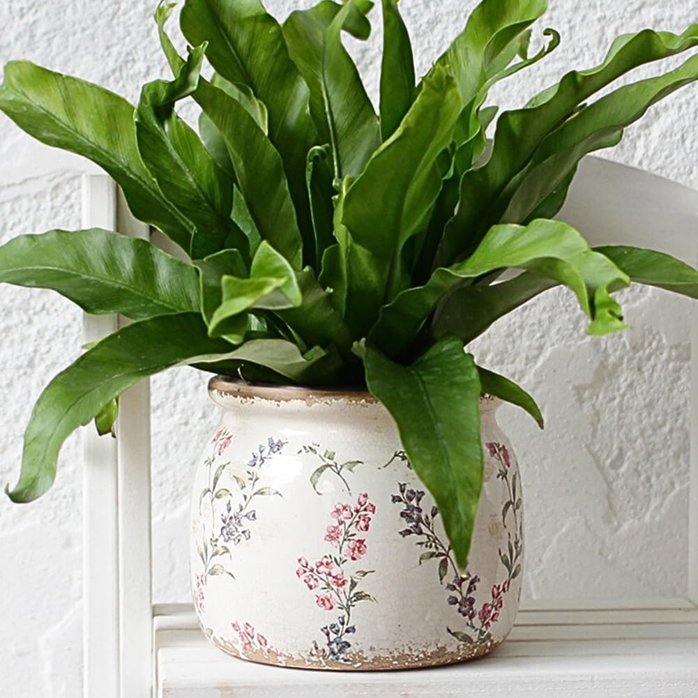 Flower Pots, Vintage Ceramic Planters for Indoor Plants, 6.29'' Plant 