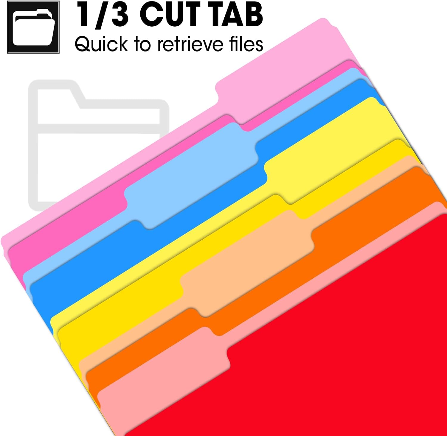240 Pack Colored File Folders, 1/3 Cut Tab File Folders Letter Size 8.