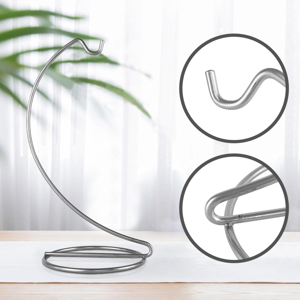 YY YEARCHY Ornament Display Metal Air Plant Flower Pot Holder Iron Pothook Stand for Hanging Glass Terrarium Globe Ball (Silver 5Pcs)