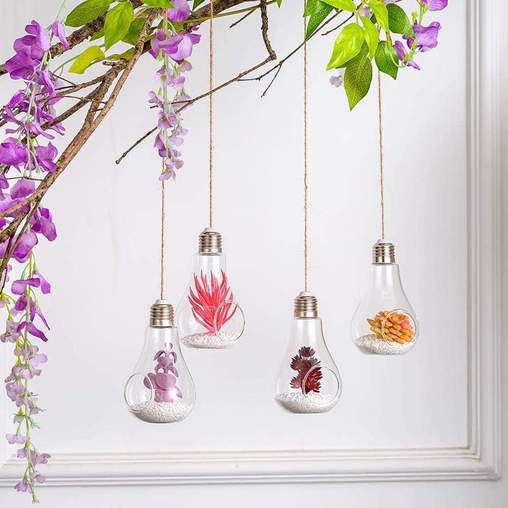 Water Plant Containers Light Bulb Shaped Flower Pots Glass Flower Hanging Glass Plant Vase Gift Kitchen