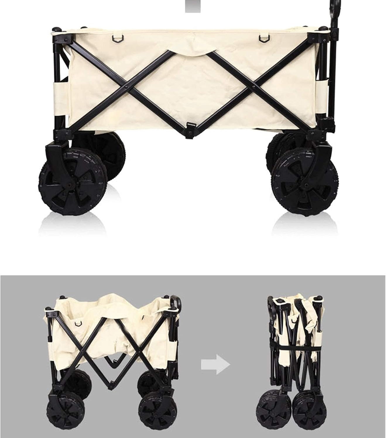 Garden Cart Outdoor Camping Small Cart Four-Wheeled Trolley Folding Po
