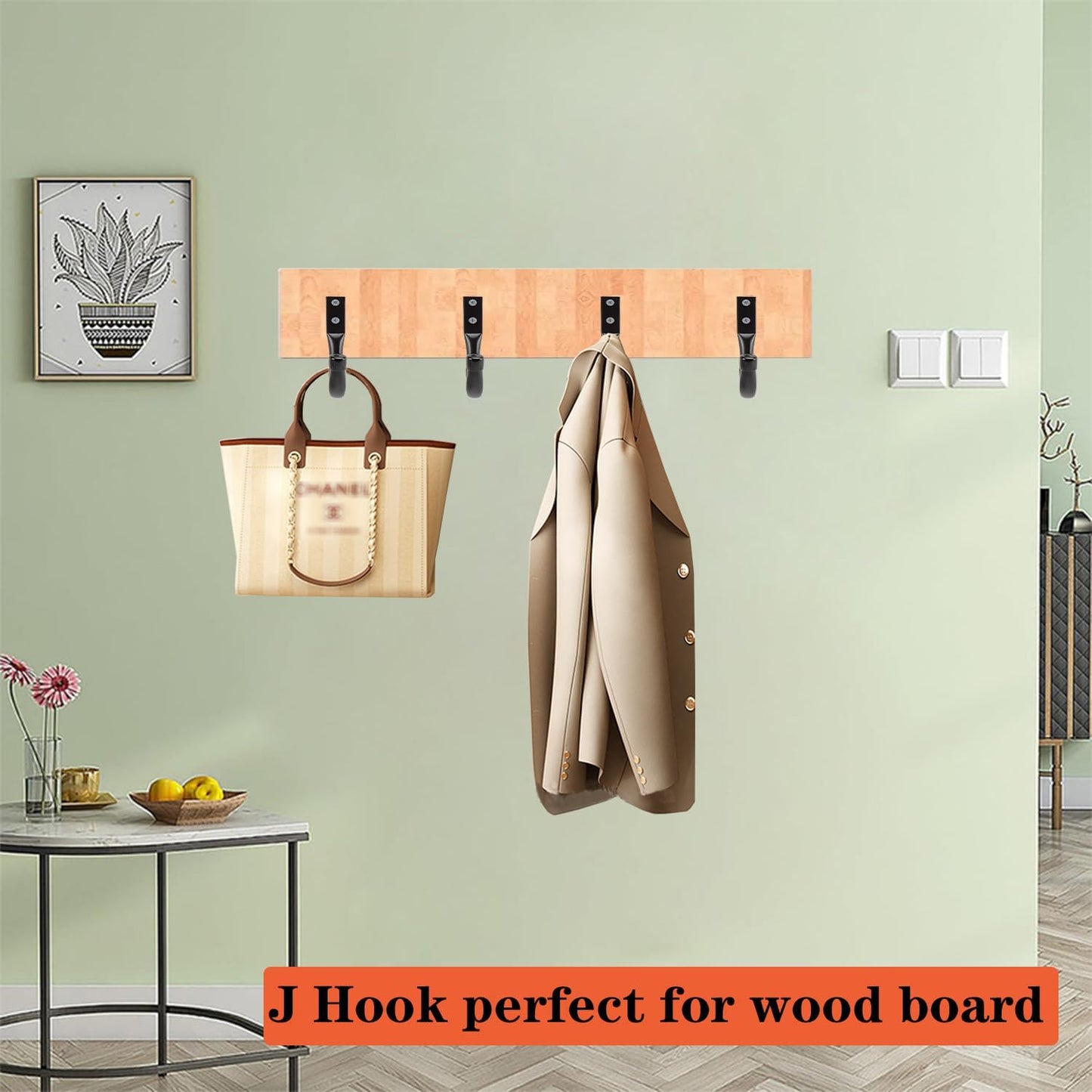 TocTen Garage Hooks, 14 Pack Garage Storage Hook Heavy Duty Solid Steel Wall Hooks, Wall Mount Storage Hook Kit with Anti-Slip Coating Ladder Hooks for Hanging Garden Tools Chair Hose Ropes (Orange)