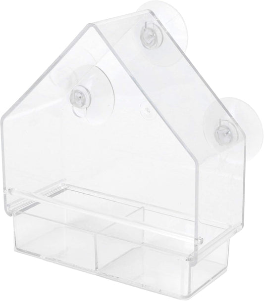 Premium PS Transparent Bird Feeder, Indoor Outdoor Hanging Bird Feeder for Small Birds, Enhance Your Bird Watching Experience