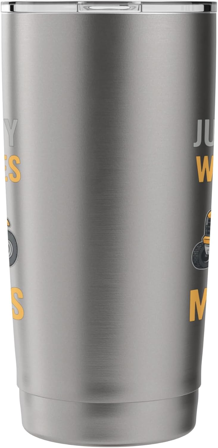 Just A Boy Who Loves Lawn Mowers Funny Boys Garden Tractor Stainless Steel Insulated Tumbler