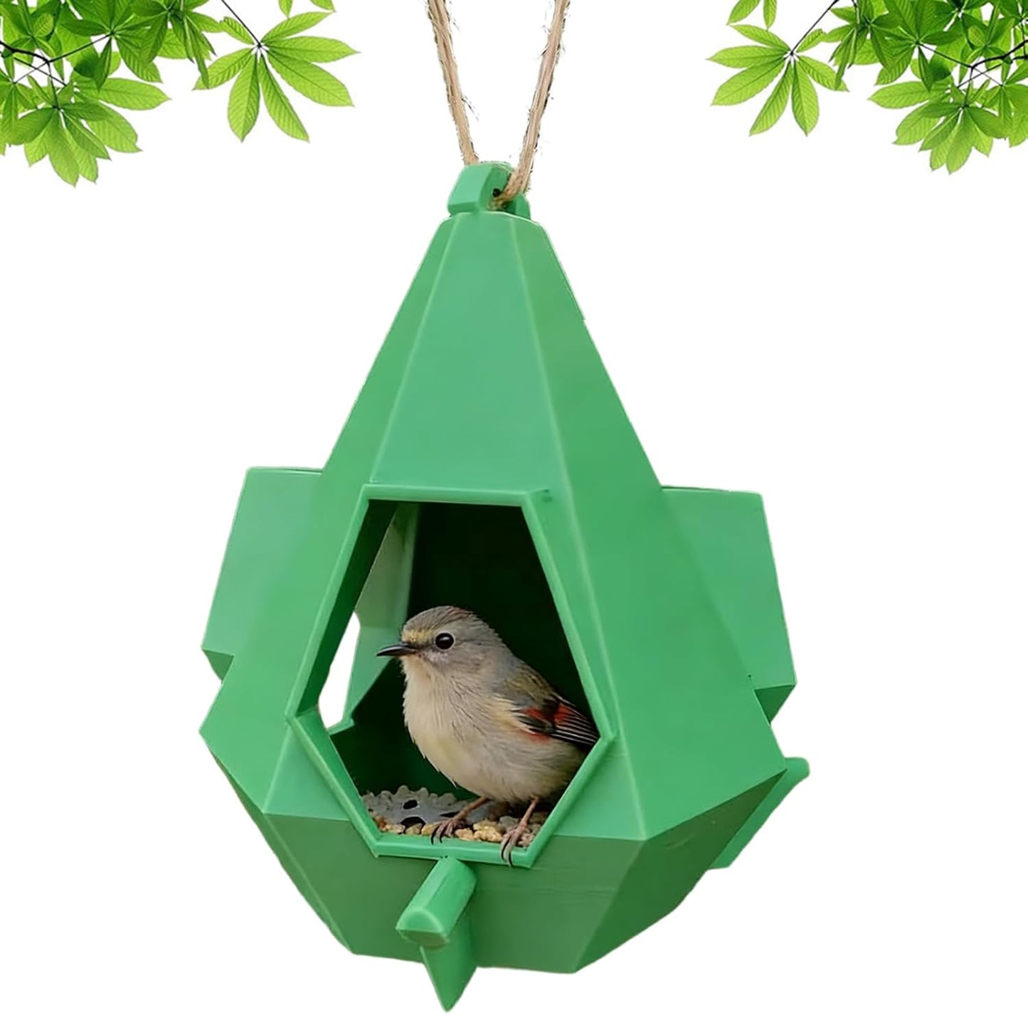 Bird Feeder House - Hangable Nest Shelter | Roof Design Easy Refill Small Hummingbird Feeder | for Adults Elderly Hummingbird Finch Viewing Outside Yard Balcony