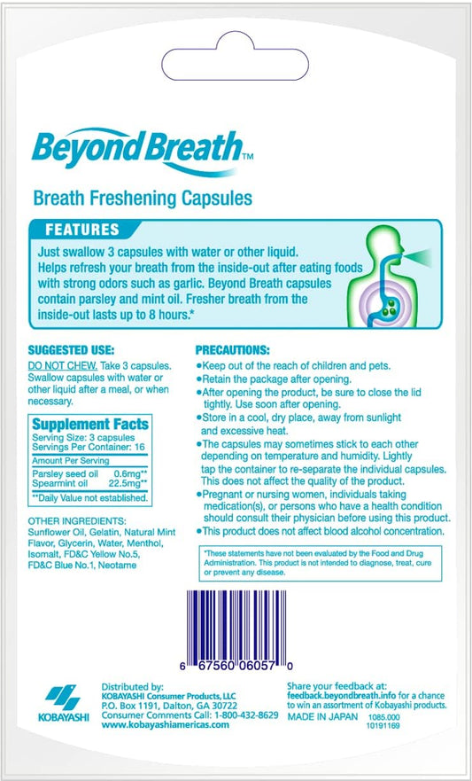 Breath Freshening Capsules, Fresher Breath From Inside-Out, Even Works