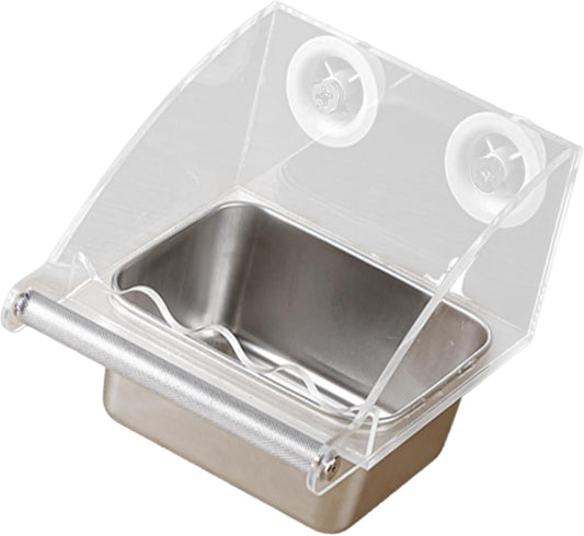Bird Feeding Bowl Feeding Food Box Pet Parrots Cage Feeders Parrots Feeders Cage for Budgies Cockatiels Finches