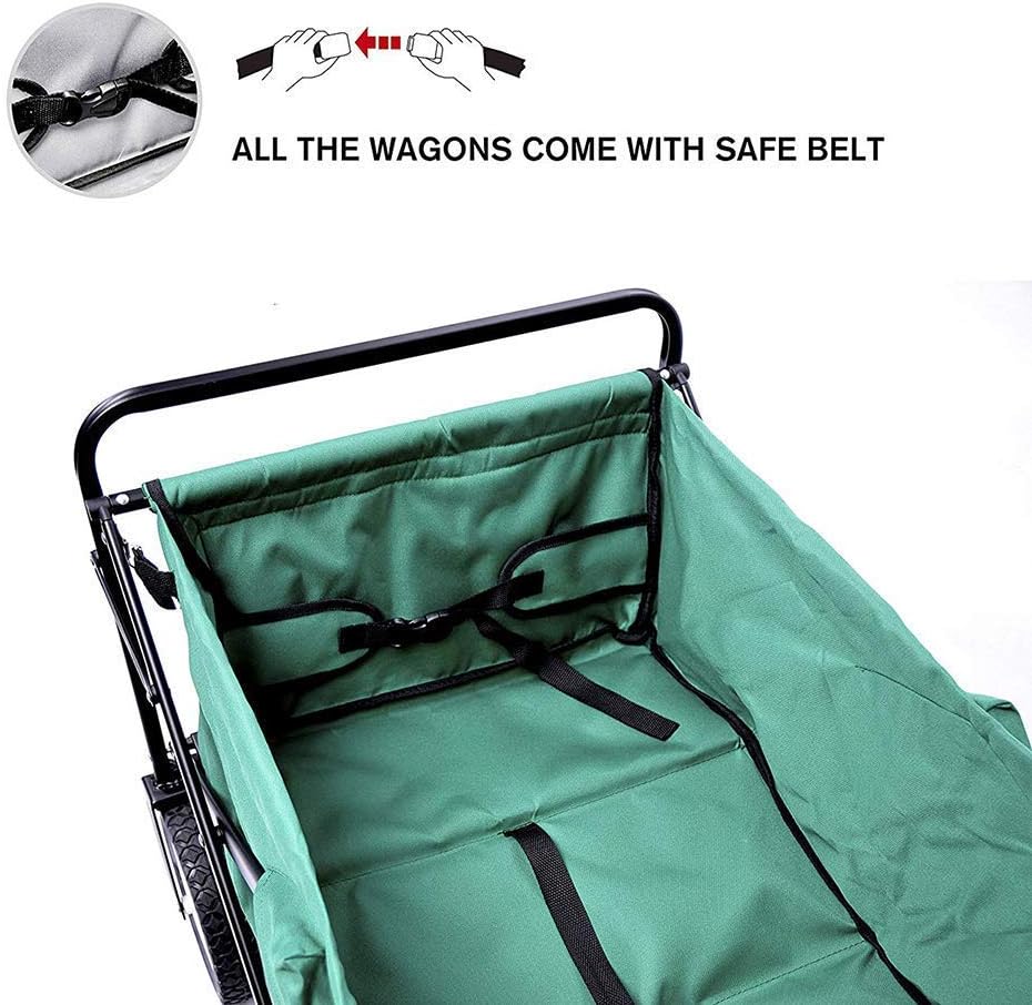 Garden Roly Foldable Cart High Durability Holiday Trolley Pull Truck Transport Cart with Brake Wheels Foldable 90kg/ 198lb Capacity Shopping Cart (E: Green) (F: red) (E:Green)