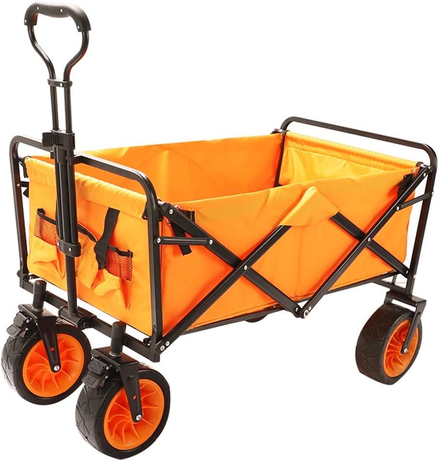 Outdoor Folding Trolley Folding Trolley Outdoor Shopping Cart 4 Wheels Camping Fishing Waterproof Fabric for Garden Gardening Camping