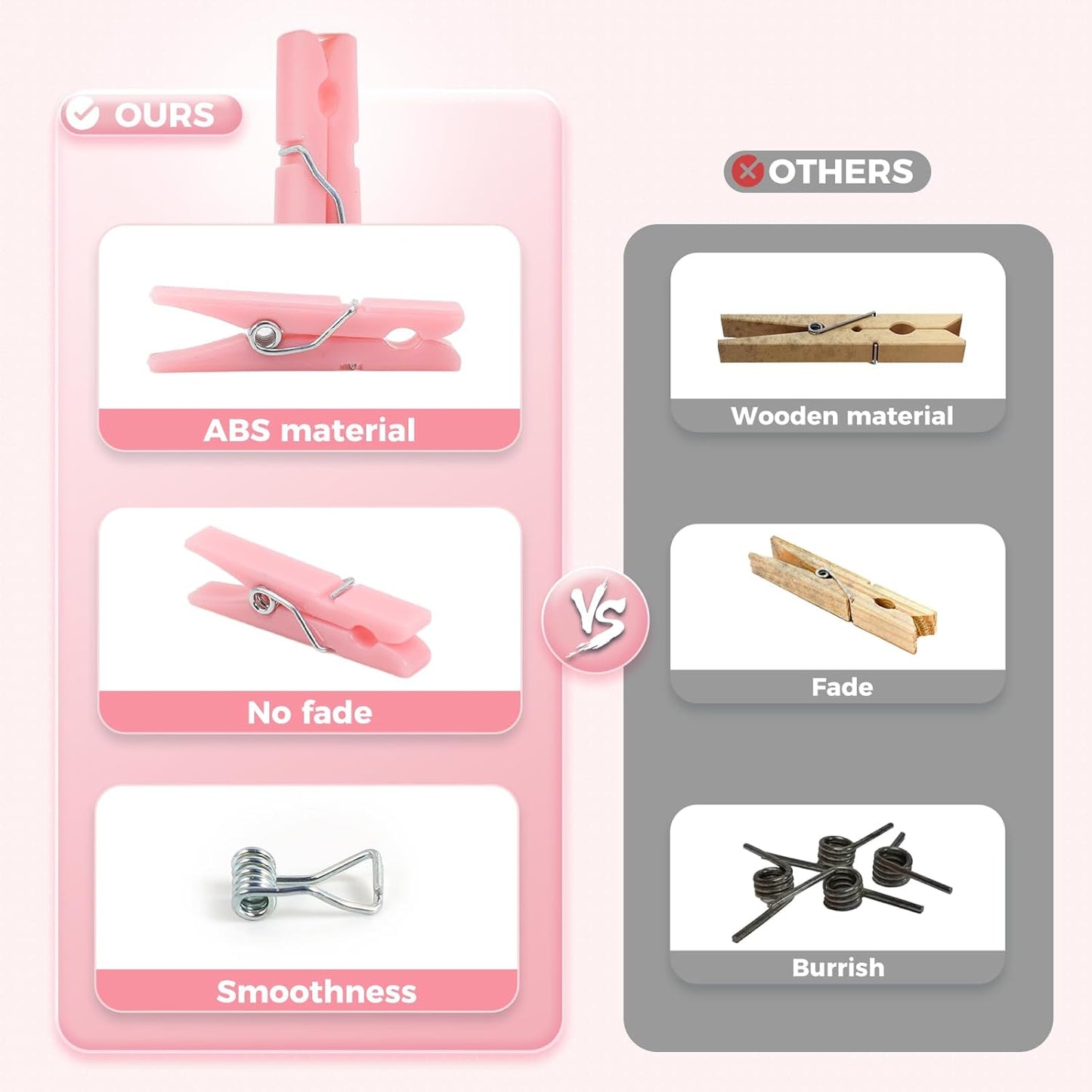 100PCS Baby Shower Clothespins Games Girl Plastic Clothes Pin with Wat
