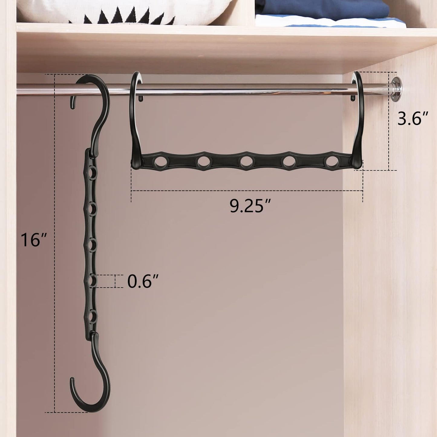 AMKUFO 6 Pack-Closet-Organizers-and-Storage, Magic-Hangers-Space-Saving-for-Clothes, Closer-Organizer-for-Closet-Organization, Space-Saver-Hanger-Organizer-for-Multipurpose, Dorm-Room-Essentials